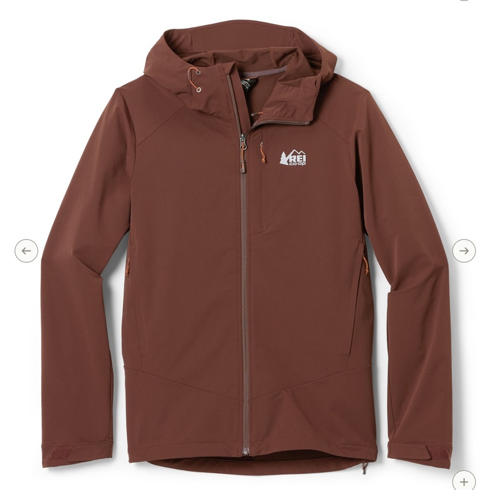 REI Co-Op Activator Soft Shell Full Zip Burgundy Hoodie men’s L NWT
